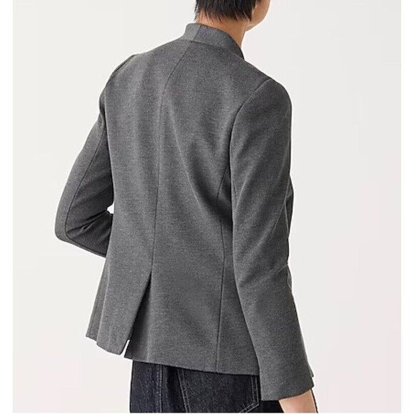 J. Crew TALL Open Front Going Out Blazer Stretch Twill Heather Dove Gray 10 Tall - Picture 3 of 13